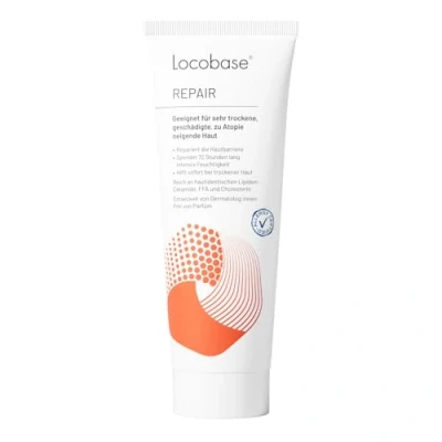 Abbildung von Locobase Repair Creme 72h Feuchtigkeitscreme für sehr trockene &amp; rissige Haut Körper Gesichtspflege regeneriert die Hautbarriere parfümfrei dermatologisch getestet 100g