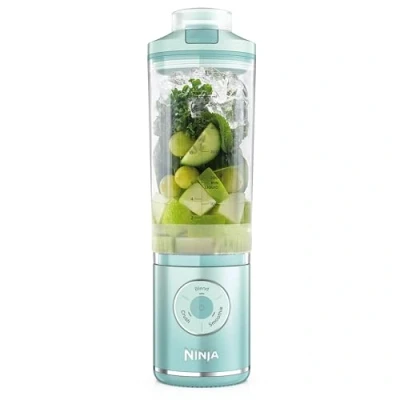 Abbildung von Ninja Blast Max Tragbarer Mixer/Blender/Smoothie Maker, 570 ml, wiederaufladbar, Mixbecher &amp; auslaufsicherer Deckel, 3 Funktionen, Smoothies, Proteinshakes, Meerglas BC251EUMT