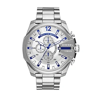 Abbildung von Diesel Herrenuhr Mega Chief, Quarzwerk, 59mm Silbernes Edelstahlgehäuse mit Edelstahlarmband, DZ4477