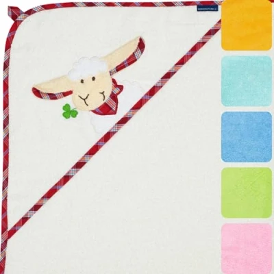 Abbildung von Morgenstern Kapuzenhandtuch Baby Handtuch Kapuze 100x100 cm Baumwolle Oeko TEX Sleepy Sheepy