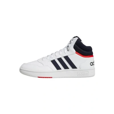 Abbildung von adidas Herren Hoops 3.0 Mid Lifestyle Basketball Classic Vintage Shoes Schuhe, Cloud White/Legend Ink/Vivid Red, 44 EU