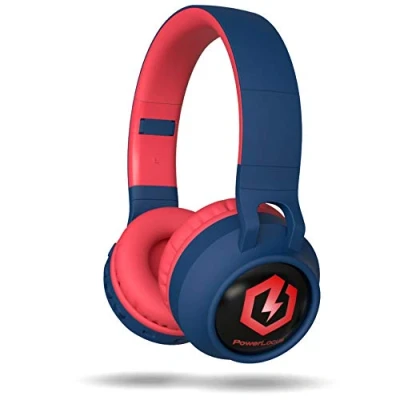 Abbildung von PowerLocus Kinderkopfhörer Bluetooth, Kinder Kopfhörer Over Ear mit 85db Lautstärkebegrenzung LED licht Faltbare HD Stereo Kabellose und Kabel, eingebautes Mikrofon für Handy, Tablet,PC,TV