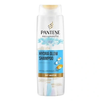 Abbildung von Pantene Pro V Hydra Glow Feuchtigkeitsspendendes Shampoo mit Biotin 250ml. Miracles für Trockenes, Geschädigtes Haar, Hyaluronsäure, spendet Feuchtigkeit, Vitamin B5