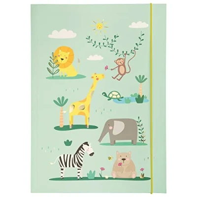Abbildung von folia 69014 Sammelmappe A3 Hot Foil Happy Safari, aus stabilem Karton mit Gummiband
