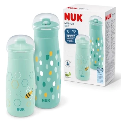 Abbildung von NUK Mini Me Set Sip ab 9 Monaten (300ml) Flip 12 (450 ml) auslaufsichere stabile Trinköffnung bruchsicher Minze