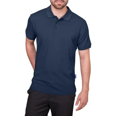 Abbildung von HRM Herren Heavy Polo, navy, Gr. M I Premium Polo Shirt aus 100% Baumwolle Basic Polohemd bis 60C waschbar Hochwertige &amp; nachhaltige Bekleidung Workwear