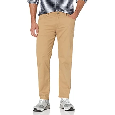 Abbildung von Amazon Essentials Herren 5 Pocket Stretch Twillhose, Gerade Geschnitten, Dunkles Khakibraun, 31W / 32L