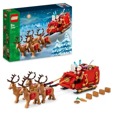 Abbildung von LEGO Schlitten des Weihnachtsmanns, BAU und Spielset für Kinder mit Minifigur Rentieren, Geschenk zu Weihnachten Jungen Mädchen, kleines Weihnachten, Weihnachtsschmuck 40499