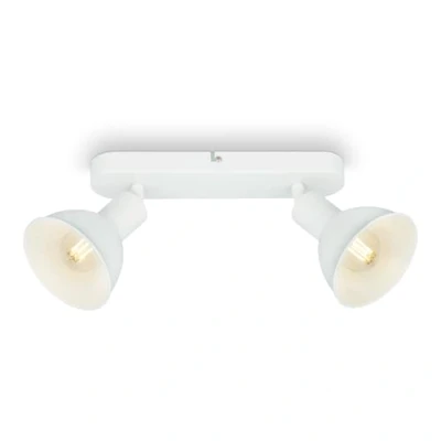 Abbildung von BRILONER Leuchten Retro Deckenlampe, 2 flammige Deckenleuchte, Deckenspot E14, Verstellbar, Weiß, 270 x 140 60 mm, 2674 026