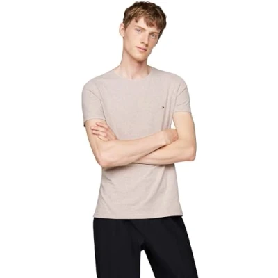 Abbildung von Tommy Hilfiger SLIM FIT TEE Tshirt basic, Herren, Größe: XXL, Heathered pebble
