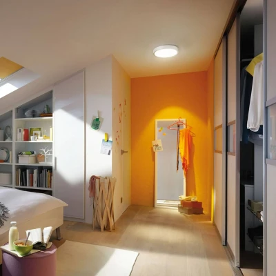 Abbildung von Paulmann 70643 LED Panel Lunar rund 300mm 17W 230V Weiß matt Alu Deckenaufbauleuchte Deckenleuchte Deckenlampe