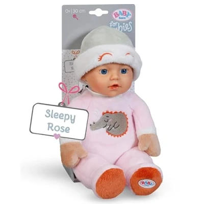 Abbildung von BABY born for Babies Sleepy Rose weiche 30 cm Puppe Mit rosa Körper &amp; integrierter Rassel Stoffpuppe inkl. festem Mützchen Geeignet für Neugeborene
