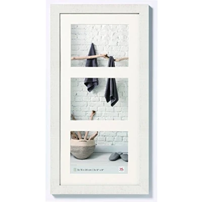 Abbildung von walther design Bilderrahmen polarweiss 3X 15x20 cm Galerie mit Passepartout, Home Holzrahmen HO352V, polarweiß
