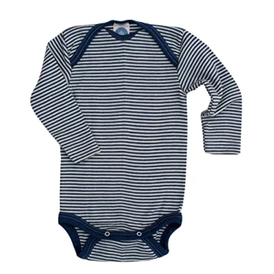 Abbildung von Cosilana, Baby Body Langarm, 70% Wolle, 30% Seide (Marine/Natur, 98 104)