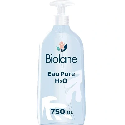 Abbildung von BIOLANE H2O reines Wasser Neue Verpackung Reinigungsmittel für Gesicht, Körper und Sitz des Babys ohne Ausspülen 1 Pumpflasche 750 ml