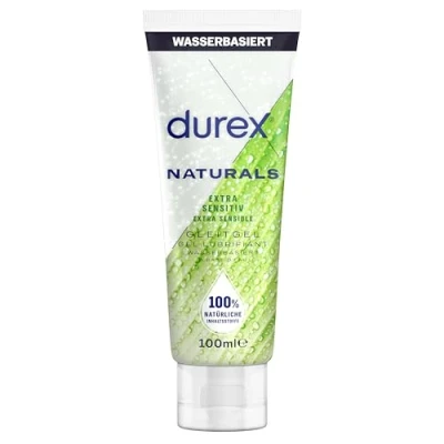 Abbildung von Durex Naturals Extra Sensitiv Gleitgel 100% natürliches Gleitmittel mit Aloe Vera Extrakt Dermatologisch getestet &amp; pH freundlich 100 ml