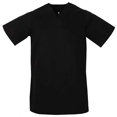 Abbildung von MISEMIYA Medizinische Uniformen Unisex Top Krankenschwester Krankenhaus Berufskleidung X Large, Schwarz