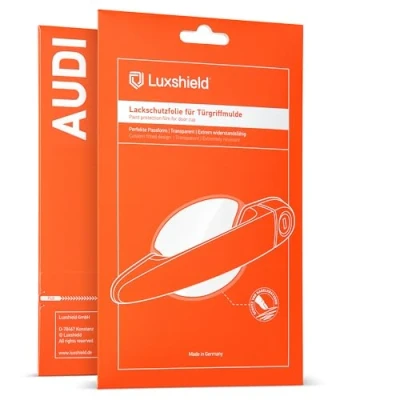 Abbildung von Luxshield Auto Türgriff Schutzfolie Griffmulde für Audi Q4 e tron I 2021 2024 Kratzschutz, Lackschutzfolie Transparent glänzend