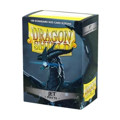 Abbildung von Arcane Tinmen ART11024 Sleeves: Dragon Shield Matte Jet (100) Standard Size 100pk Jet, Black