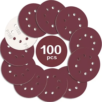 Abbildung von STEBRUAM 100 Stück Schleifpapier 125mm Klett 1500 körnung,Profi 125 Schleifscheiben Rund 8 Loch für Exzenterschleifer