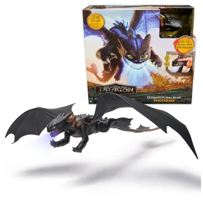 Abbildung von DreamWorks How to Train Your Dragon, Plasma Blast Ohnezahn, 51cm Lange Drachenfigur mit Licht und Soundeffekten, Spielzeug für Kinder ab 4 Jahren