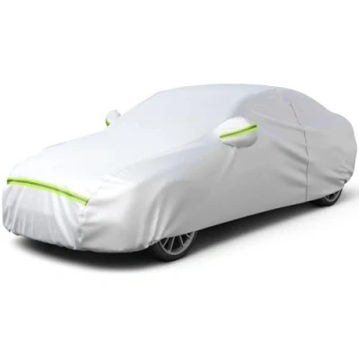 Abbildung von Favoto Autoabdeckung Vollgarage Auto Abdeckplane Staubdicht Wasserdicht Autohülle Autoplane Car Cover für 435 470cm Limousine 465cm x 170cm 150cm 2.75kg Silber
