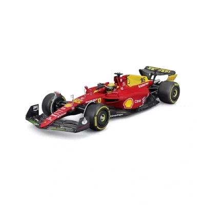 Abbildung von Bburago Ferrari F1 75 (2022): Modellauto im Maßstab 1:24, #16 Charles Leclerc, mit Fahrer, Hardcase, rot (18 26806L)