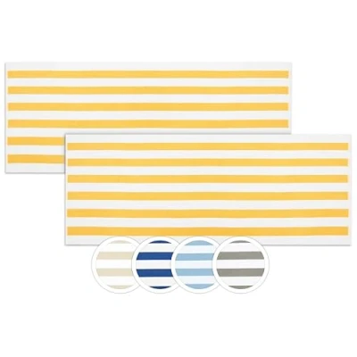 Abbildung von ZOLLNER 2er Set Strandtücher strapazierfähige und saugstarke Badetücher in 70x180 cm waschbar bis 95C Baumwolle Zeitloses Streifenmuster gelb Oeko Tex® Zertifiziert