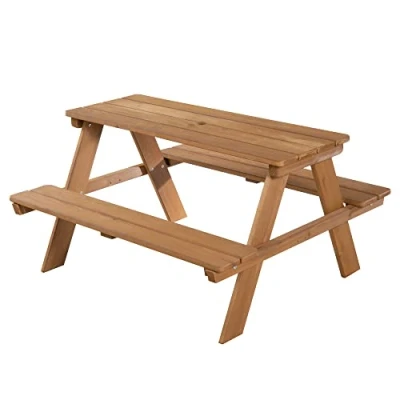 Abbildung von roba Kinder Outdoor+ Sitzgruppe Picknick for 4 Garten Sitzgarnitur aus wetterfestem Massivholz Plätze Teak