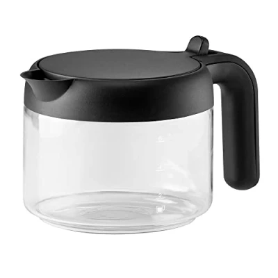 Abbildung von De&#039;Longhi Kaffeekanne DLSC021, Glaskaraffe mit klappbarem Kunststoffdeckel, Zubehör für Kaffeevollautomaten Kannenfunktion, Fassungsvermögen 750 ml bis zu 6 Tassen, spülmaschinenfest, Schwarz