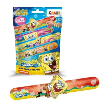 Abbildung von Slap Snap Bands Armbänder SpongeBob Schnapparmband Kinder mit Schammkopf Motiv, Klatscharmband