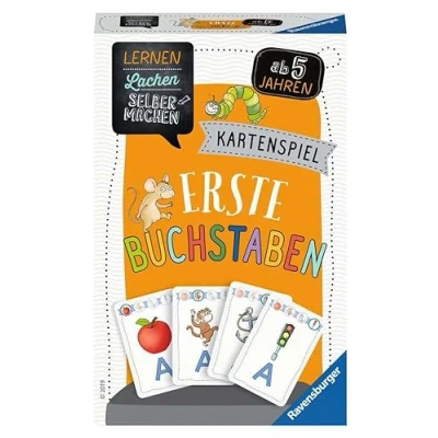 Abbildung von Ravensburger 80659 Lernen Lachen Selbermachen: Erste Buchstaben, Kinderspiel ab 5 Jahren, Lernspiel für 2 4 Spieler, Kartenspiel