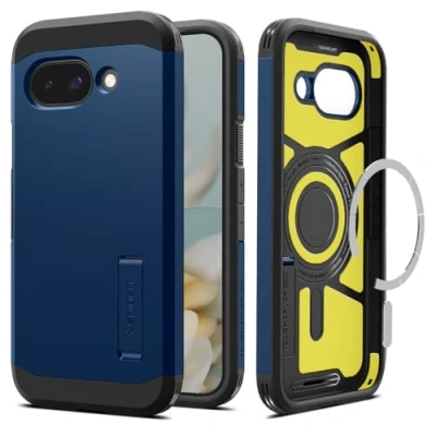 Abbildung von Spigen Tough Armor(AI) MagFit Hülle für Google Pixel 9a, Kompatibel mit MagSafe Navy Blue