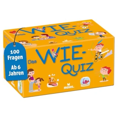 Abbildung von moses. Das Wie Quiz, Kinder Wissensquiz mit 100 spannenden Fragen, Kinderquiz rund um Allgemeinwissen, Ratespiel für neugierige Kids ab 6 Jahren, Yellow