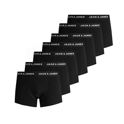 Abbildung von JACK &amp; JONES Herren JACBELMO Trunks 7 Pack, Black/Logo Weiß, L