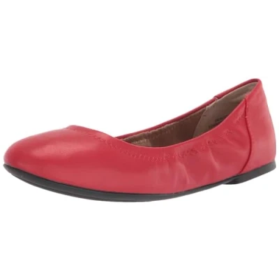 Abbildung von Amazon Essentials Damen Ballerinas Belice Zum Hineinschlüpfen, Kräftiges Mohnrot, 43 EU Weit