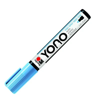 Abbildung von Marabu 12400103256 YONO Marker, Pastellblau 256, vielseitiger Acrylstift mit japanischer Rundspitze 1,5 3 mm, wasserbasiert, lichtecht und wasserfest, für nahezu alle Untergründe