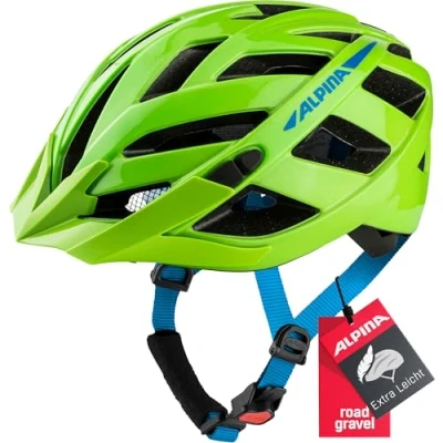 Abbildung von ALPINA PANOMA 2.0 Optimal Anpassbarer, Belüfteter City &amp; Touren Fahrradhelm Mit Fliegennetz Nachrüstbarem LED Für Erwachsene, green blue gloss, 56 59 cm