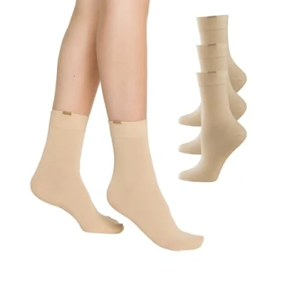 Abbildung von Nur Die Damen Passt Perfekt 3er Socken, Blickdicht, Beige (beige 355), 39 42 Pack,Strick