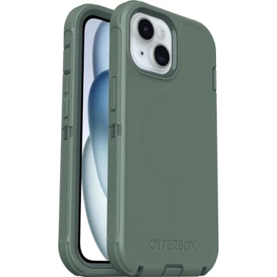 Abbildung von OtterBox Defender Series MagSafe Hülle für iPhone 15/iPhone 14/iPhone 13, stoßfest, sturzsicher, extrem robust, Schutzhülle, 7X getestet nach Militärstandard, Grün