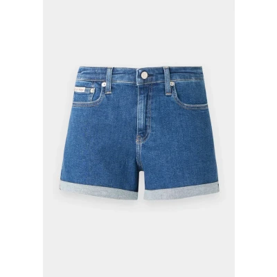 Abbildung von Calvin Klein Jeans MID RISE Short Shorts, Damen, Größe: 24, Denim dark