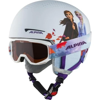 Abbildung von ALPINA ZUPO Disney Set Hochwertiges, Sicheres &amp; Exklusives aus Skibrille Skihelm Für Kinder, Frozen II, 48 52 cm