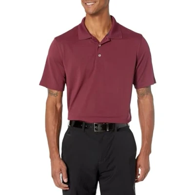Abbildung von Amazon Essentials Herren Golf Polo Shirt, Schnell Trocknend, Normale Passform, Burgunderrot, L