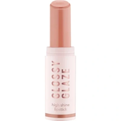 Abbildung von essence GLOSSY GLAZE high shine lipstick, Nr. 02, Nude, hochpigmentiert, glänzend, farbintensiv, vegan, ölfrei, ohne Parabene, Mikroplastikpartikel, 1er Pack (1.9g)