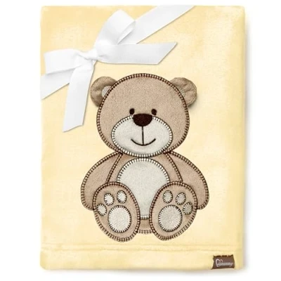 Abbildung von Be Mammy Warme Kuscheldecke Babydecke Blanket Baby Geschenk BE20 168 (Gelb Bär)