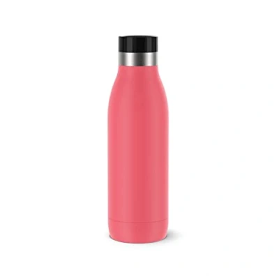 Abbildung von Emsa N31104 Bludrop Color Trinkflasche 0,5 Liter 100% dicht Quick Press Verschluss Ergonomischer 360 Trinkgenuss 12h warm, 24h kühl Edelstahl Koralle