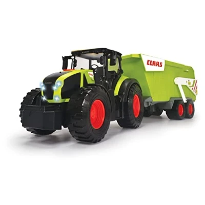 Abbildung von Dickie Toys CLAAS Traktor mit Anhänger (64 cm) großer Spielzeug Trecker Freilauf Mechanik für Kinder ab 3 Jahren, Bauernhof Fahrzeug Licht &amp; Sound und vielen Funktionen, Mehrfarbig, 203739004