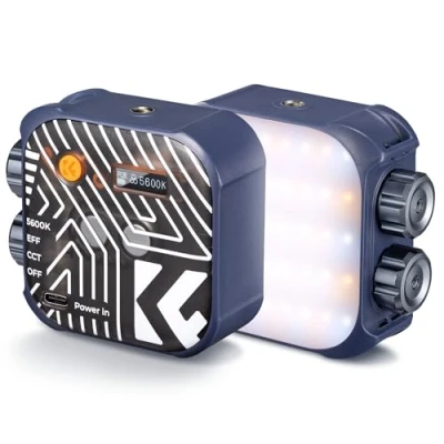 Abbildung von K&amp;F Concept 40 LED Duale Farbtemperatur Videolicht, 360 Vollfarbige Tragbare Fotoleuchte, 2500 9900K CRI 96+, 15 Lichteffekten, Mini Kamera Licht Akku für Vlogging, Selfie, Fotografieren,Blau