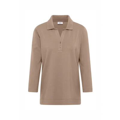 Abbildung von Cecil MIT Knopfdetail Langarmshirt, Damen, Größe: XL, Braun