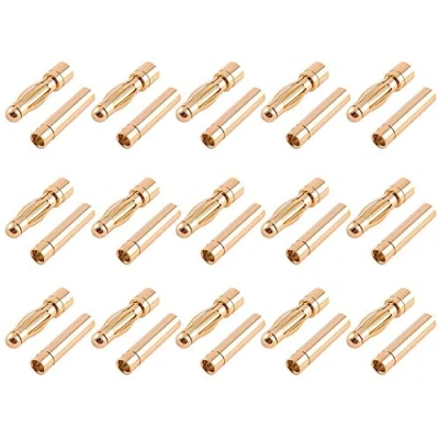 Abbildung von GTIWUNG 15 Paar 4mm vergoldete Bananenstecker Motor Elektronische Stecker, RC Brushless ESC Kugelstecker (15Pcs Männlicher Stecker + 15Pcs Buchse Stecker)